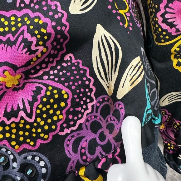 REDD Jeans Women's Sequin Multi Color Floral Print Jacket Blazer - Picture 10 of 11